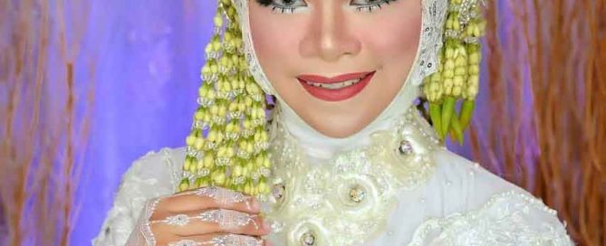 A client prepared by makeup artist Irma Chaerunisyah
