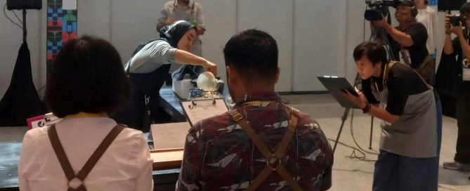 Young Riau barista competing at the Indonesian Barista Championship