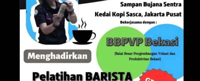Participants learning coffee skills with Fransisca Natalia