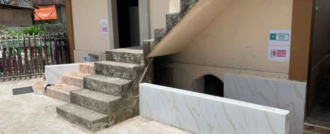 Renovated toilet and ablution facilities at a prayer room in Solok