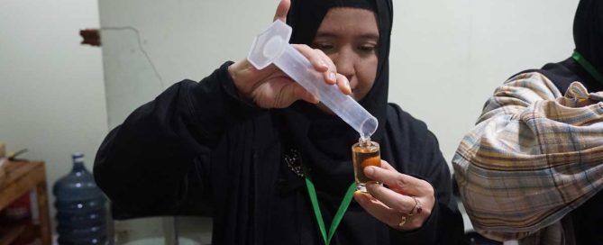 Participants learn perfume production and entrepreneurship skills