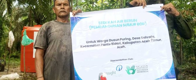 Clean-water borewell installed for families in Dusun Puring, East Aceh